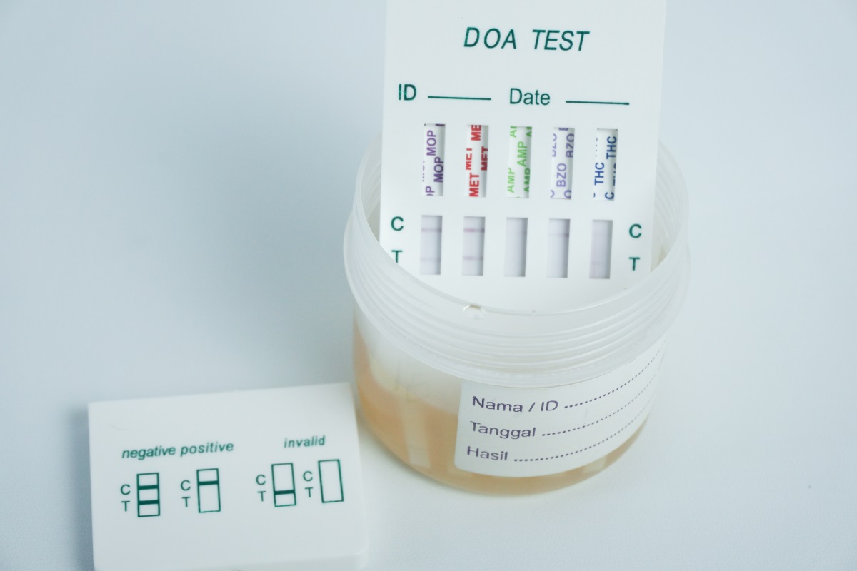 drug test kit and urine sample collection cup
