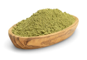 A plate containing Kratom powder.