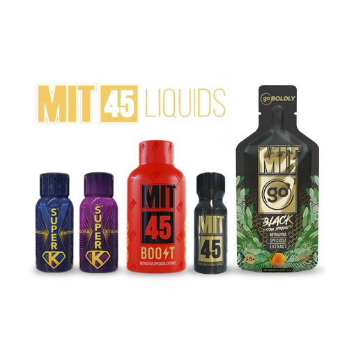 Collection of MIT45 liquids products.