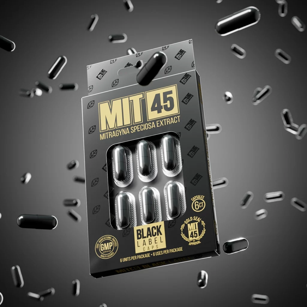 MIT45 Black Label Capsules product image with extra capsules in background