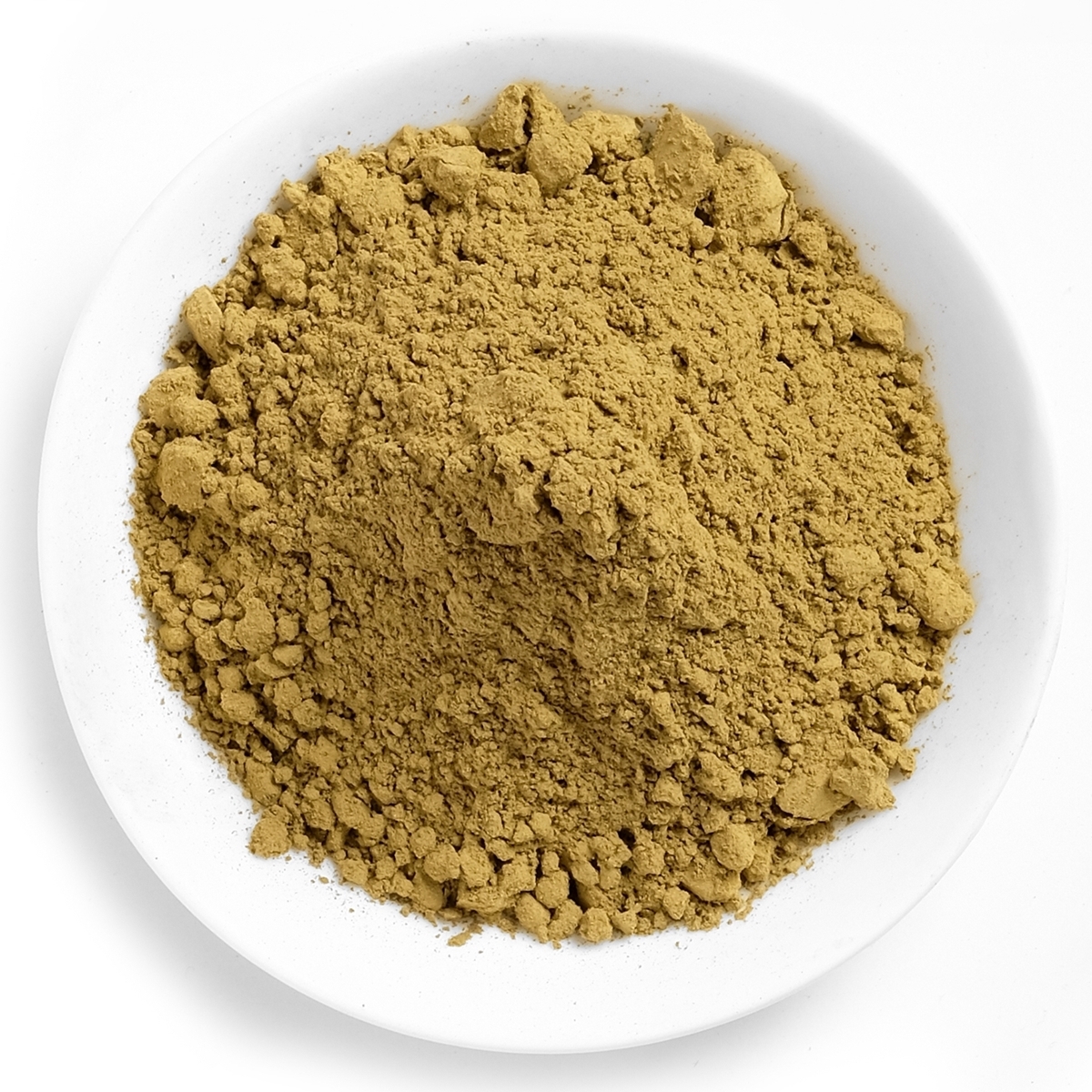 Red thai kratom extract powder in a white dish